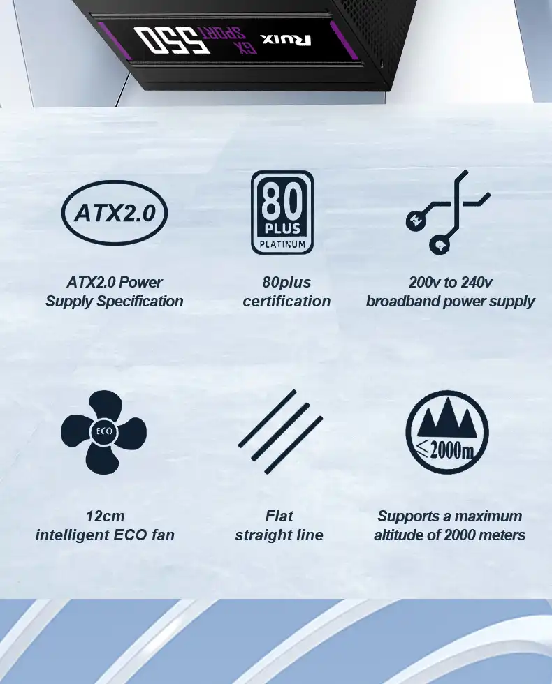 Ruix gaming GX550 Bronze 80+  550 Watt - Black