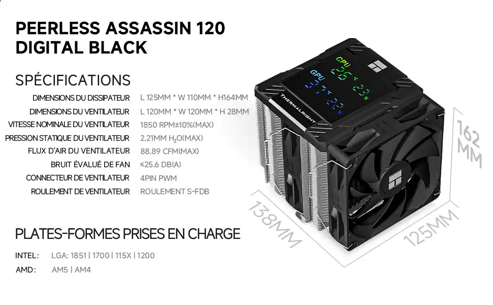 Peerless Assassin 120 Digital - Black