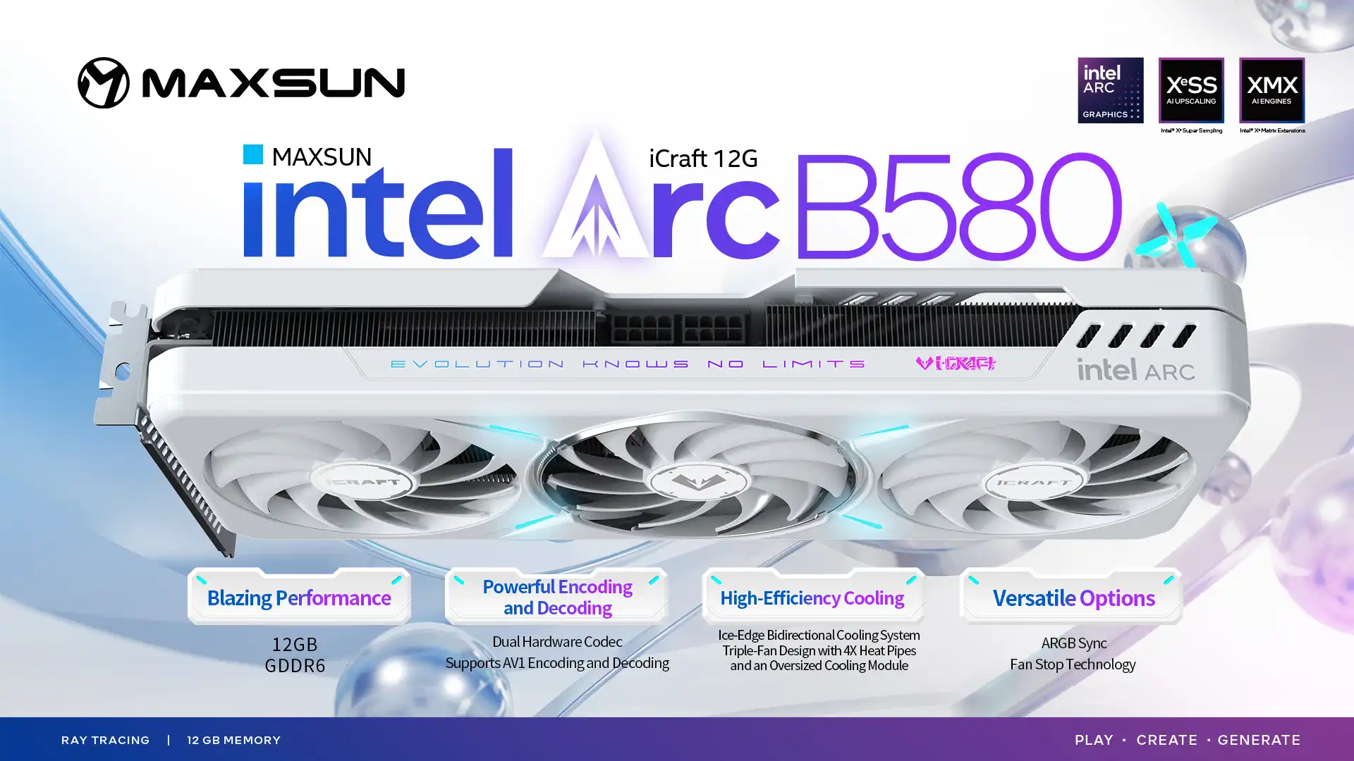 Maxsun MS-Intel ARC B580 iCraft 12G - White