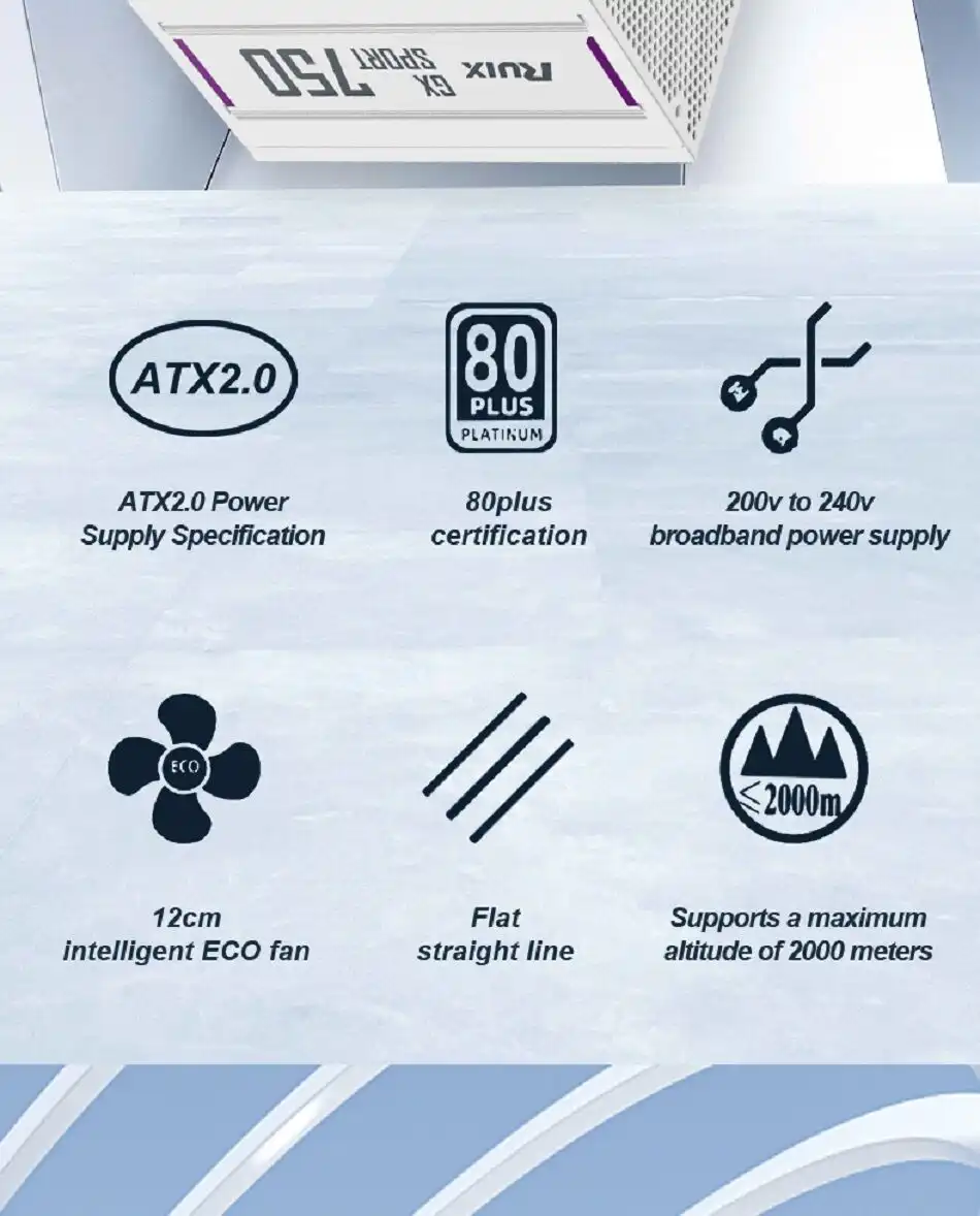 Ruix gaming GX750 Bronze 80+  750 Watt - White