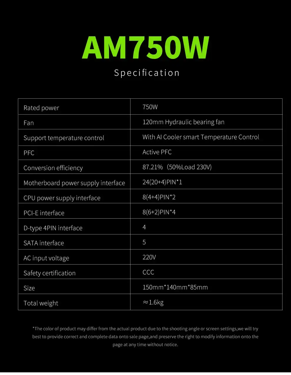 Segotep AM750W bronze 80+ full modular