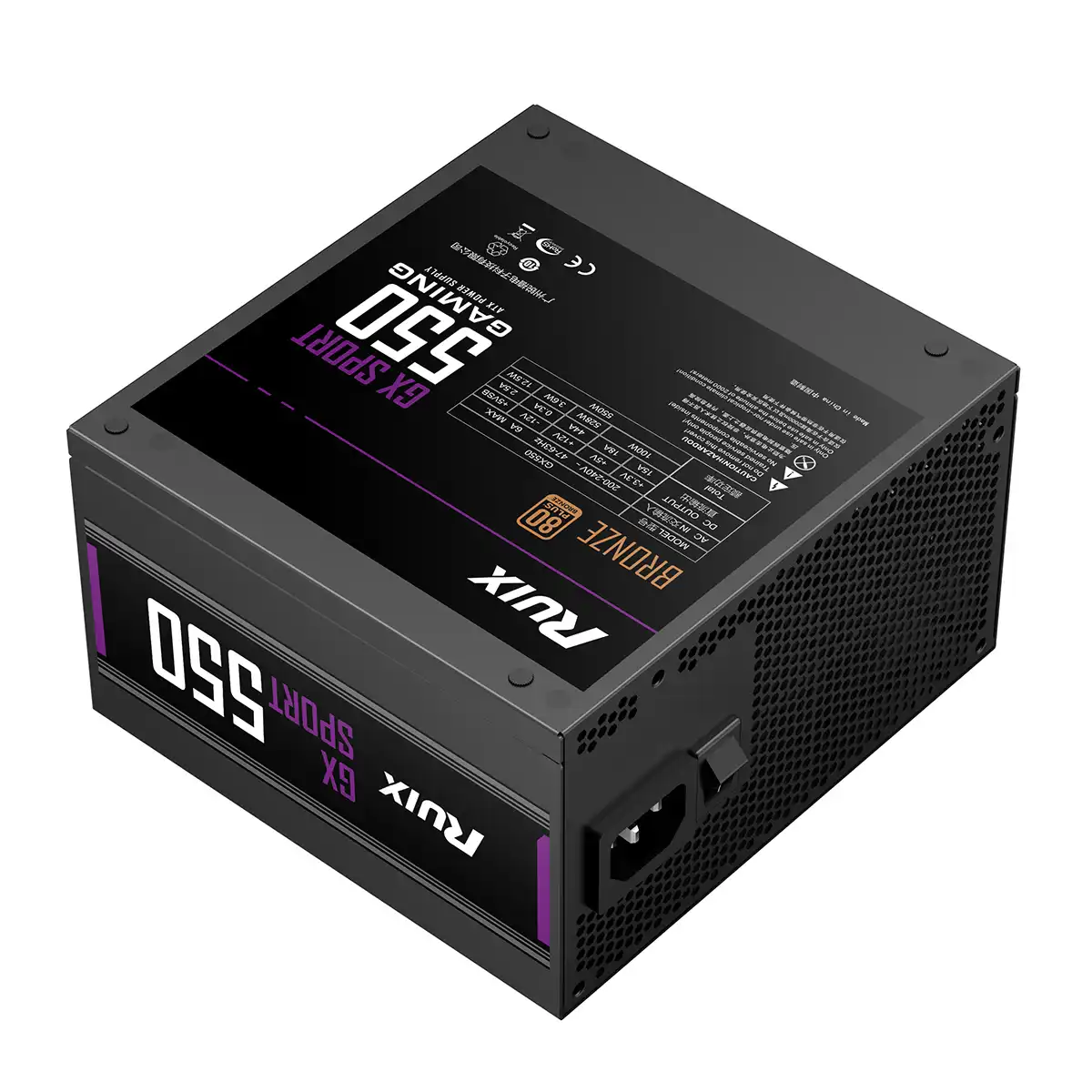 Ruix gaming GX550 Bronze 80+  550 Watt - Black thumbnail
