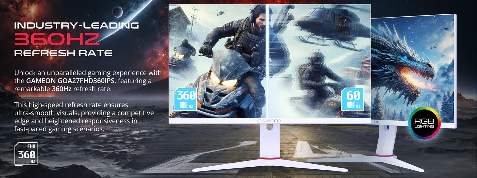 GAMEON GOA27FHD360IPS Artic Pro Series