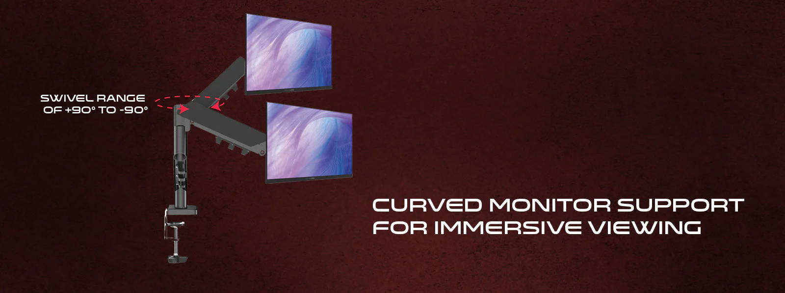 Curved Monitor Support for Immersive Viewing