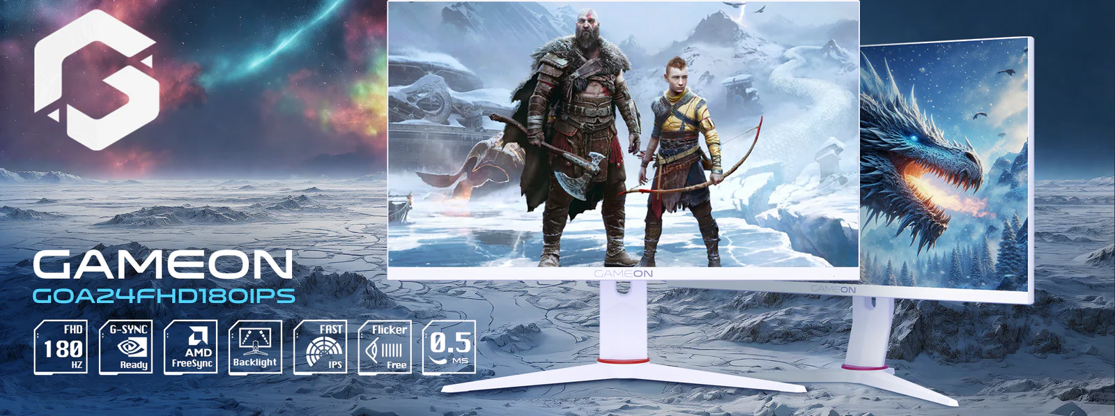 GAMEON GOA24FHD180IPS Artic Pro Series